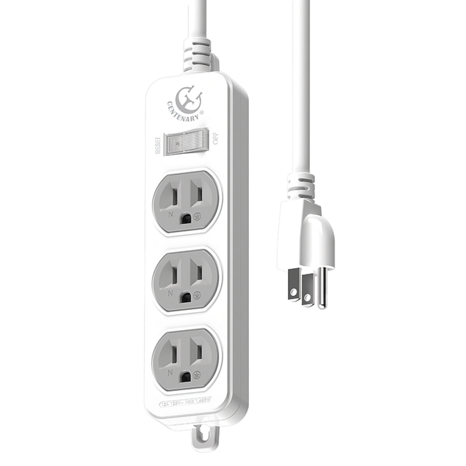 CENTENARY 成電牌 1切3座3P 延長線 CT-3139B, 4.5m, 白色, 1條