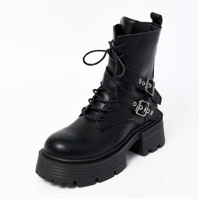 shoes& 女款厚底增高軍靴 5cm sn580