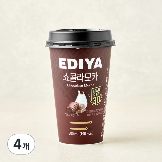 이디야 쇼콜라모카, 4개, 300ml - 쿠팡