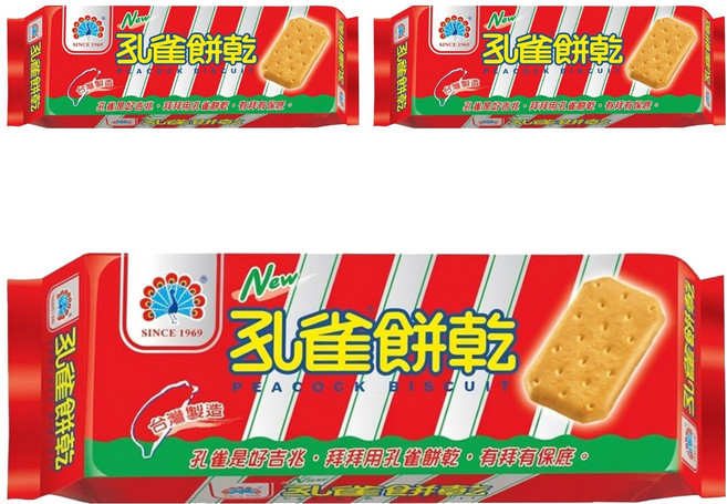 孔雀餅乾, 135g, 3包