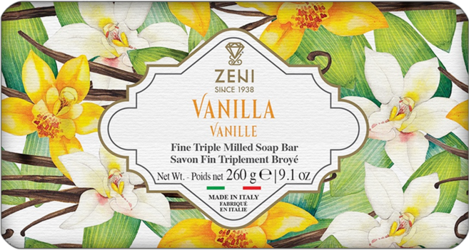 ZENI 義大利三重研磨香皂 香莢蘭, 260g, 1個