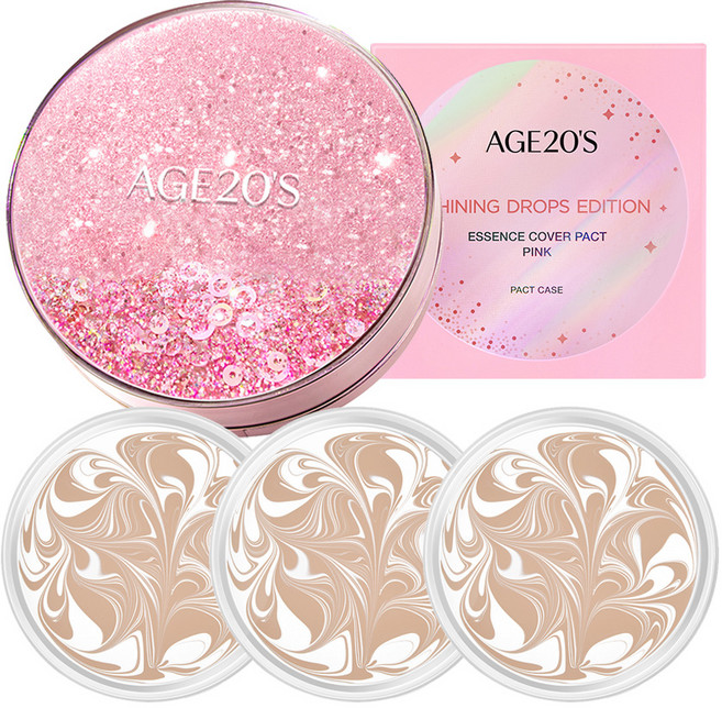 에이지투웨니스 샤이닝드롭 에디션 핑크 팩트 12.5g 세트, 13호 화이트라떼, 1개