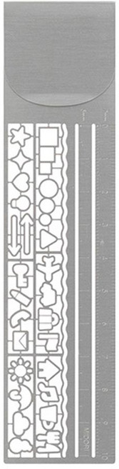 日本 MIDORI 書籤圖形尺, 銀灰色, 1個