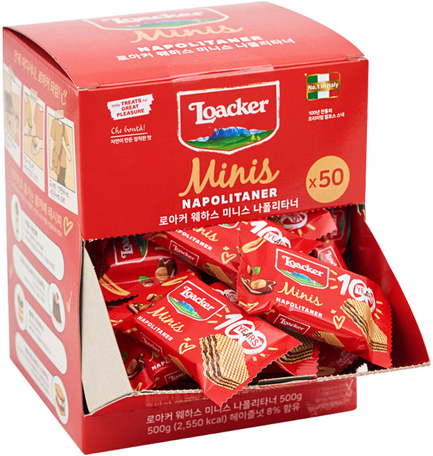 로아커 웨하스 미니스 나폴리타너 디스펜서 50p, 500g, 1개