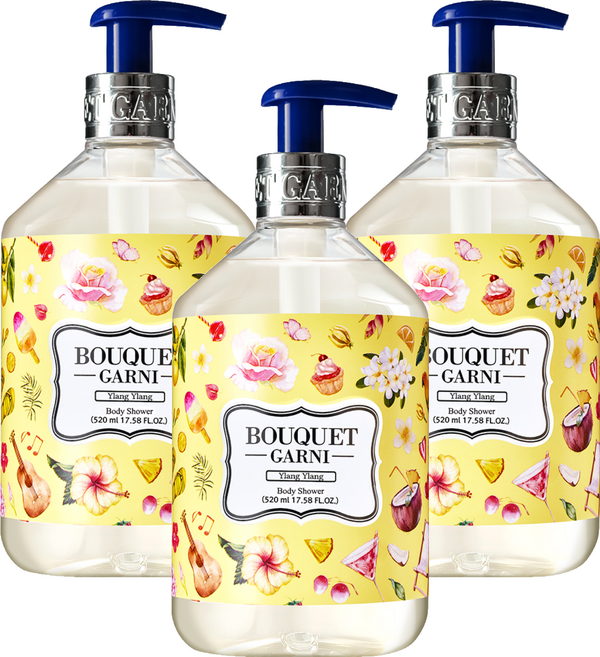 부케가르니 바디워시 일랑일랑향, 520ml, 3개