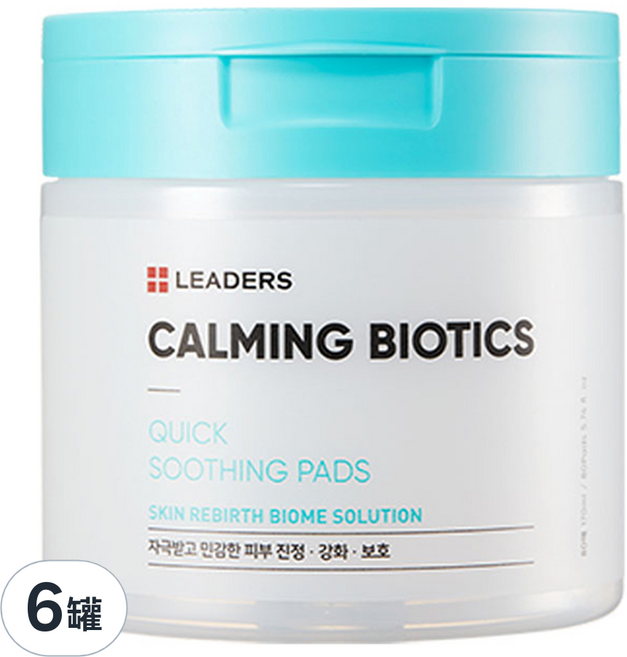LEADERS 麗得姿 益生元鎮靜修護爽膚棉片 80片, 6罐