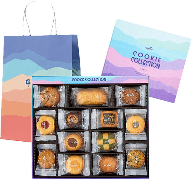 그래인스쿠키 콜렉션 쿠키 50p + 쇼핑백 세트, 13종, 1세트