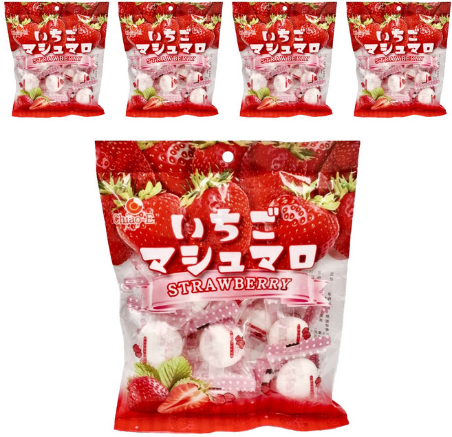 Chiao-E 巧益 草莓夾心棉花糖, 75g, 5袋