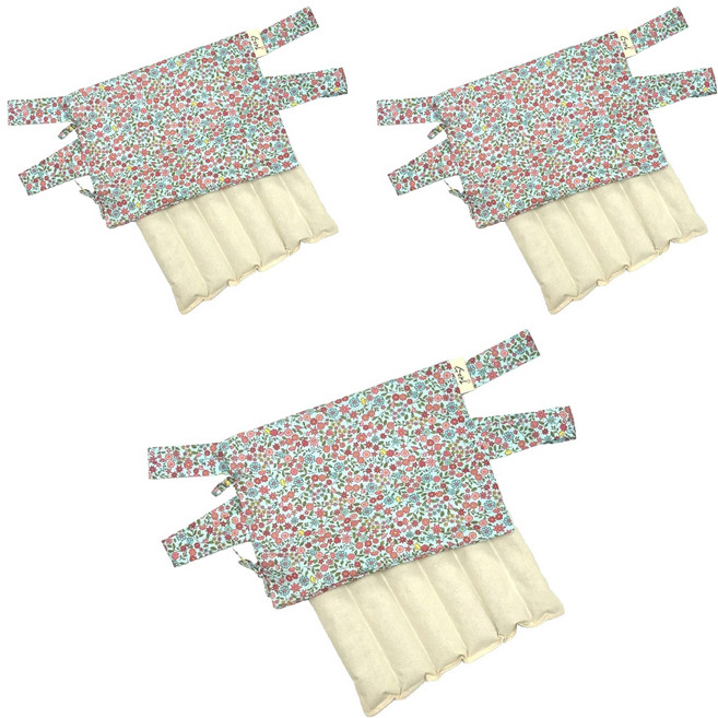 수미인 팥찜질팩 + 주머니 세트 중형 블루플라워, 3세트