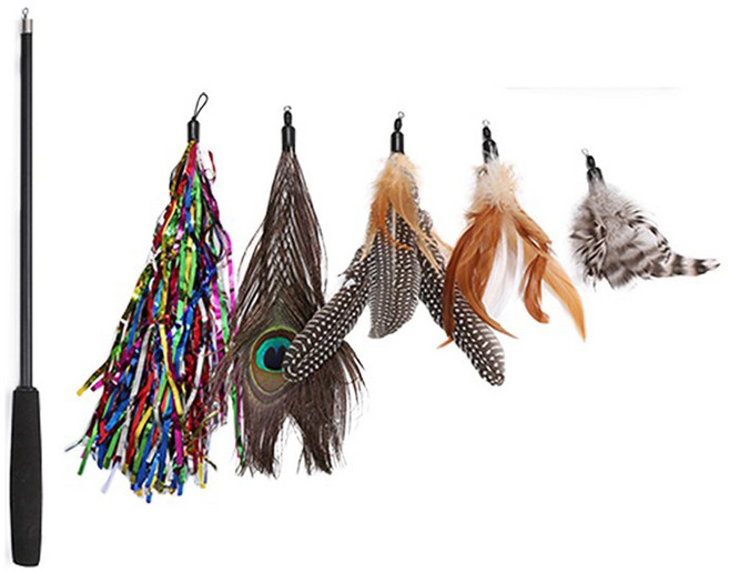 YOGiSSO 伸縮釣魚竿逗貓棒組, 顏色隨機, 1組