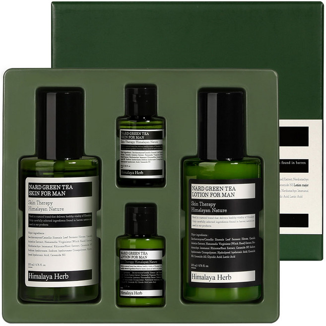 나드 그린티 스킨 200ml + 30ml + 로션 200ml + 30ml 포맨 세트, 1세트