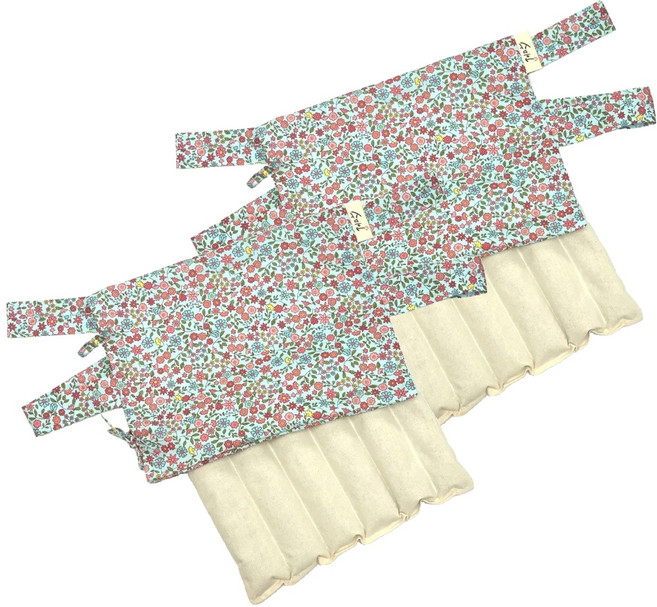 수미인 팥찜질팩 + 주머니 세트 중형 블루플라워, 2세트