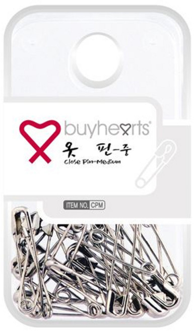 바이하츠 옷핀 중, 실버, 3개