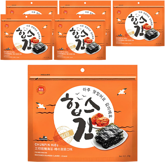 chun pin 雋品 三切岩燒海苔 泡菜, 30g, 6包