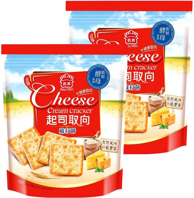 義美 起司取向蘇打餅乾, 300g, 2袋