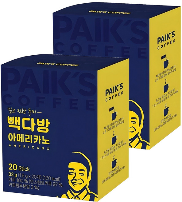 빽다방 아메리카노 스틱커피, 1.6g, 20개입, 2개