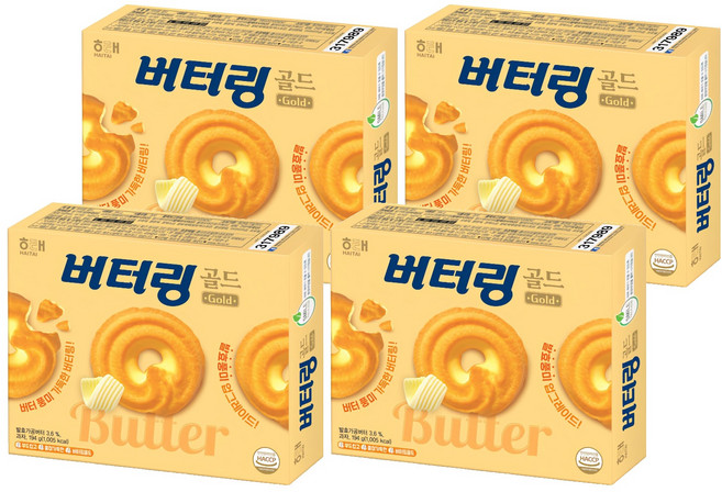 해태제과 버터링 골드, 194g, 4개