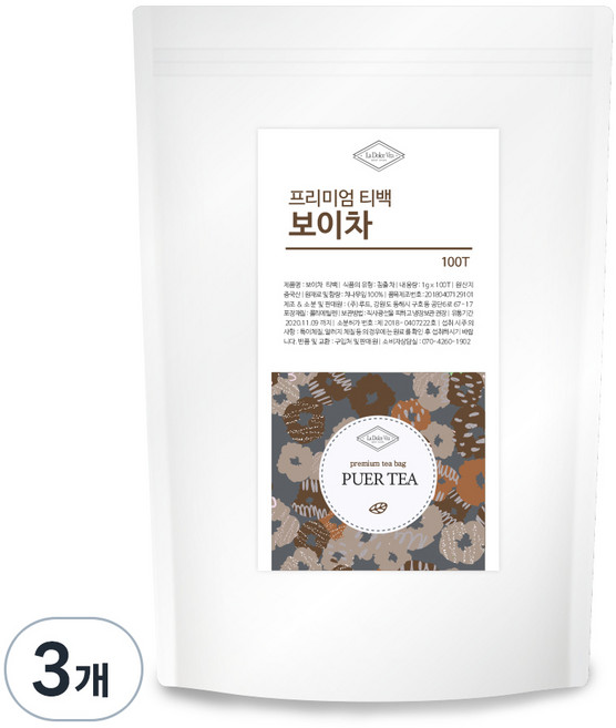 라돌체비타 보이차 삼각티백, 1g, 100개입, 3개