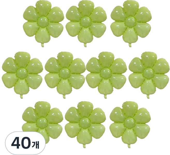 코히모 마카롱 데이지 꽃 파티 풍선 5W0432, 40개, 그린