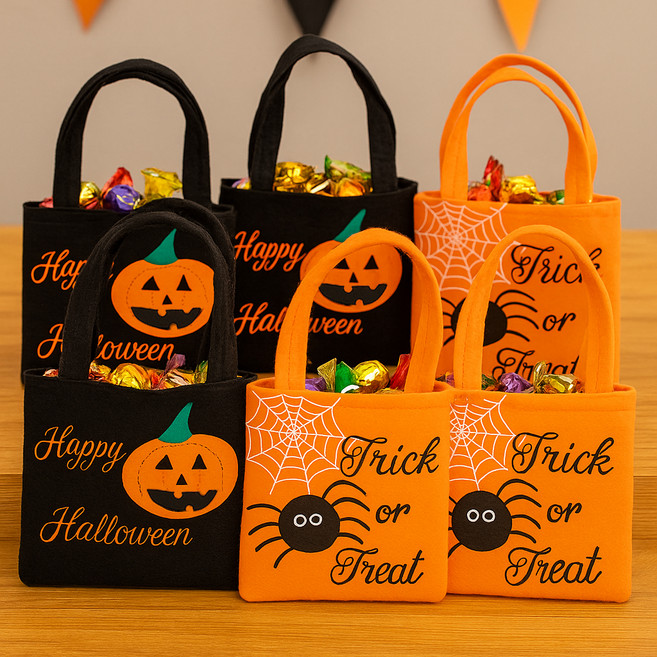 파티쇼 할로윈 사탕주머니 2종 x 3p 세트, 호박, 거미, 1세트