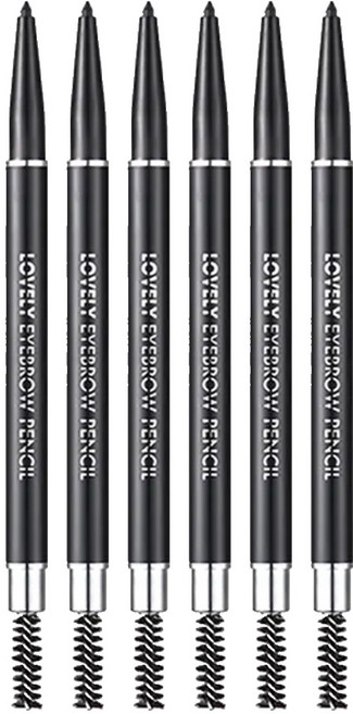 TONYMOLY 美目派對眉筆 0.1g, 6支, 1 黑色