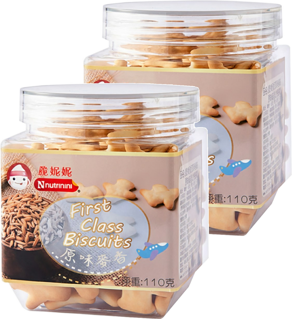 Nnutrinini 脆妮妮 頭等艙飛機餅 1歲以上, 原味麥香, 110g, 2罐