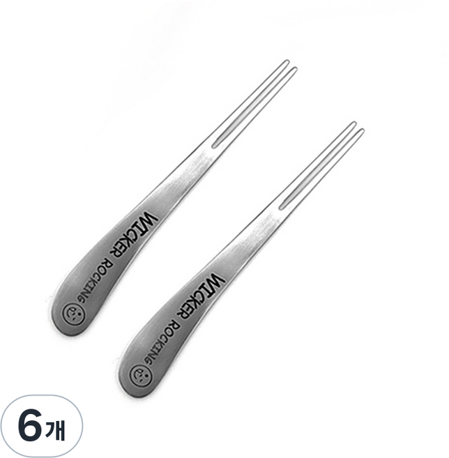 윙커 스텐 과일 포크, 실버, 6개