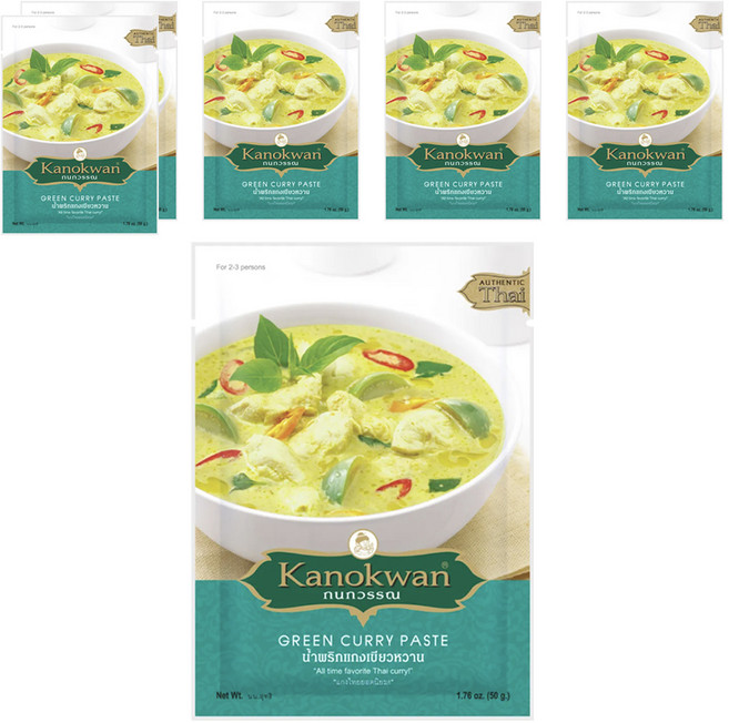 Kanokwan 泰式綠咖哩醬, 50g, 6包