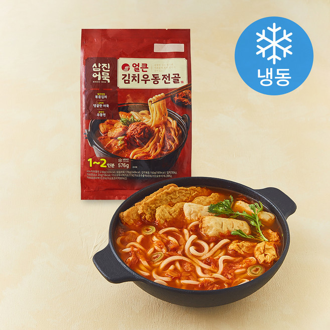 삼진어묵 얼큰 김치우동전골 (냉동), 576g, 1개