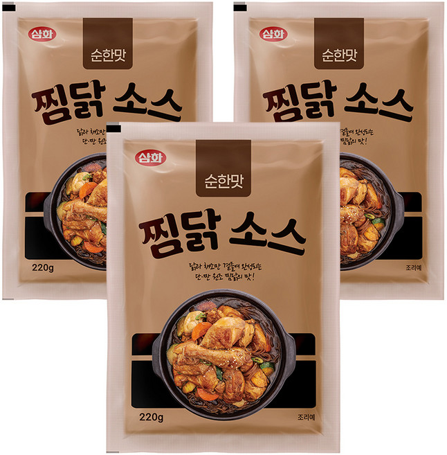 삼화식품 순한맛 찜닭 소스, 220g, 3개