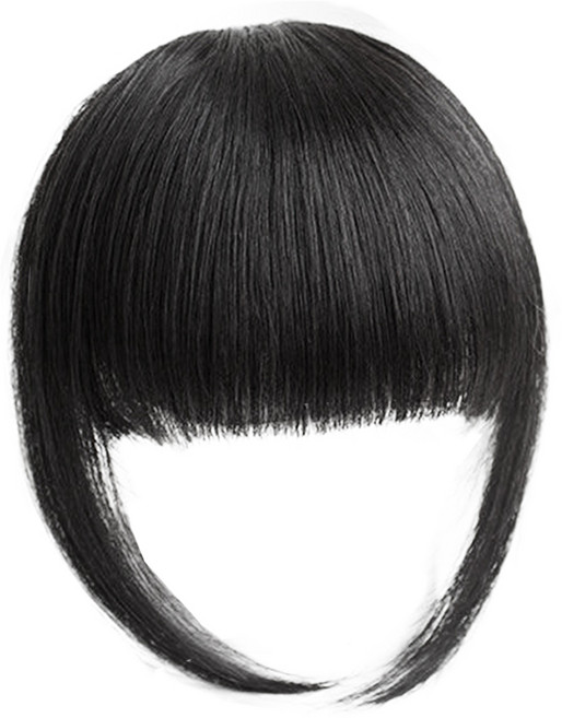 하이유니 풀 뱅 앞머리 헤어피스, 네츄럴블랙, 1개