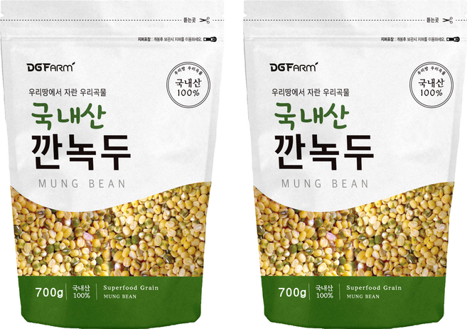 대구농산 건강한밥상 국산 깐녹두, 700g, 2개