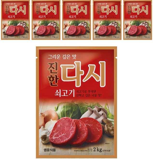 샘표 쇠고기맛이진한다시, 2kg, 6개