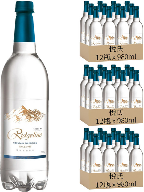 悅氏 聖稜線礦泉水, 980ml, 36瓶