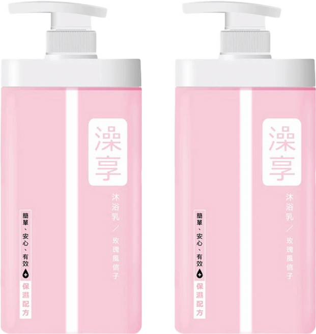 澡享 沐浴乳 玫瑰風信子 溫和不刺激 清爽不黏膩, 1kg, 2瓶