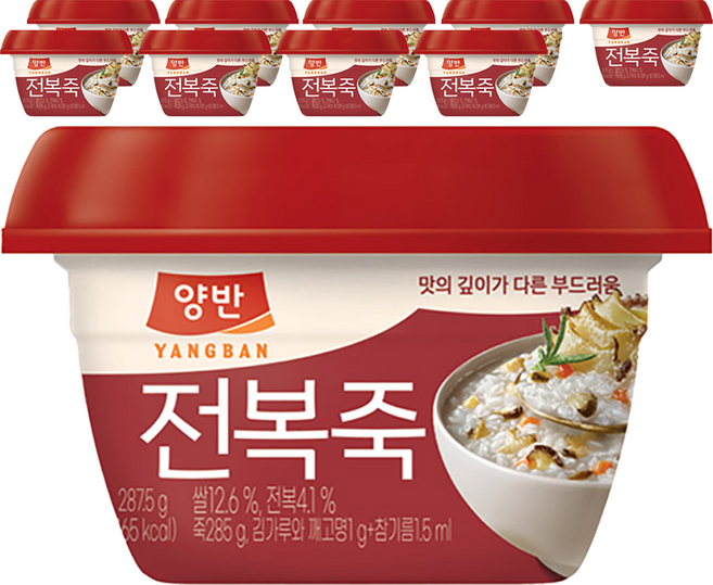 양반 전복죽, 287.5g, 10개