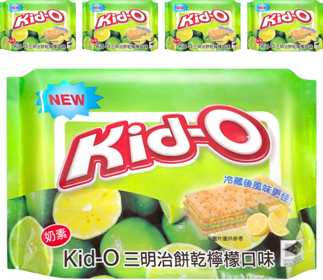Kid-O 三明治餅乾 檸檬口味, 340g, 5袋
