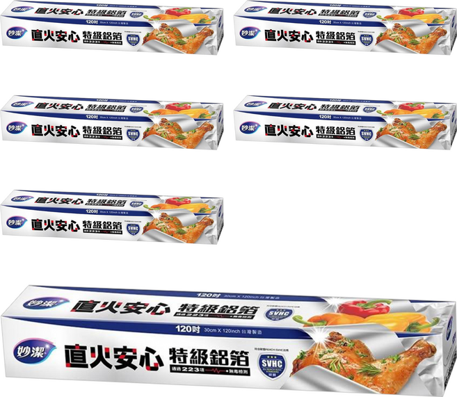 妙潔 直火安心特級鋁箔紙 30cm x 120吋, 6盒