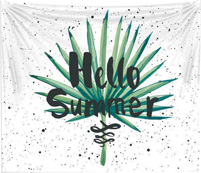 背景裝飾掛布 1個, 你好夏天 白色