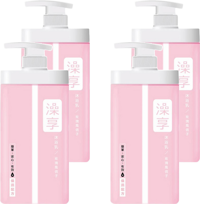澡享 沐浴乳 玫瑰風信子, 1kg, 4瓶