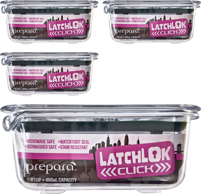 prepara 沛樂生活 Latchlok CLICK系列 TRITAN保鮮盒 2號, 4組