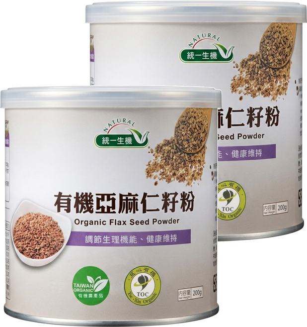 統一生機 有機亞麻仁籽粉, 200g, 2罐