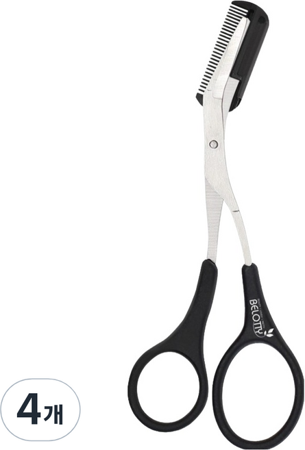 벨로티 프로 빗달린 눈썹 숱가위, 4개, 블랙