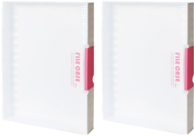 히키스 A4 반투명 파일케이스 대형 FC03, 혼합 색상, 2개