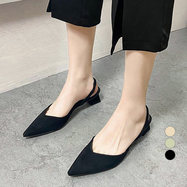 핑크썸 여성용 체이밍 뾰족코 슬링백 샌들 WWOU0007