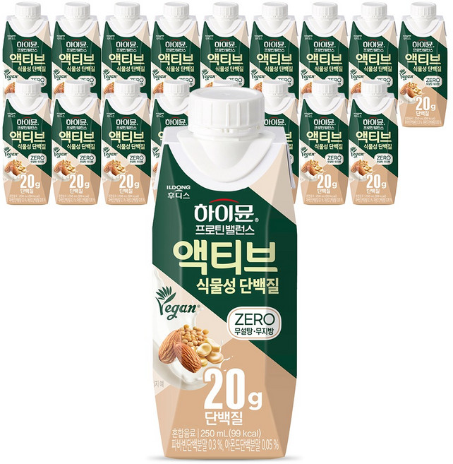 하이뮨 프로틴 밸런스 액티브 식물성 단백질, 250ml, 18개