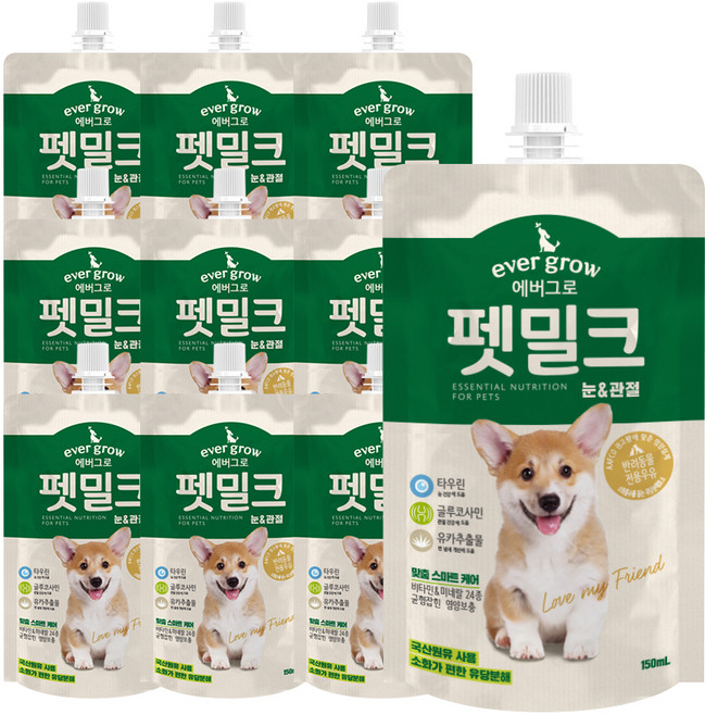 에버그로 강아지 펫밀크, 눈&관절, 150ml, 10개, 150g
