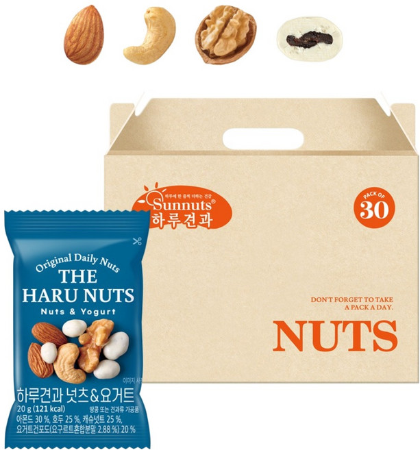 하루견과 믹스넛 넛츠 앤 요거트, 20g, 30개