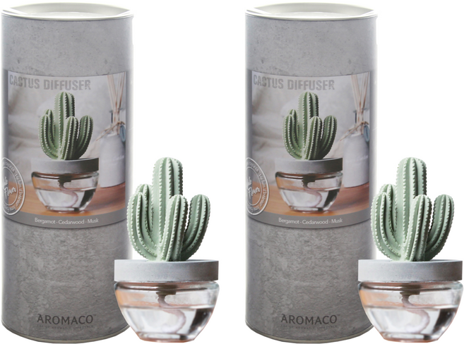 아로마코 선인장 디퓨저, 화이트플라워, 100ml, 2개