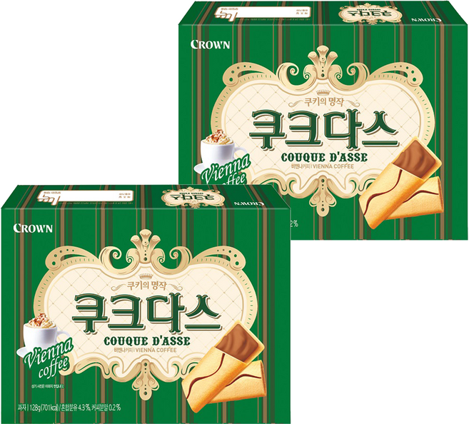 COUQUE D'ASSE 咖啡薄燒夾心餅, 128g, 2盒